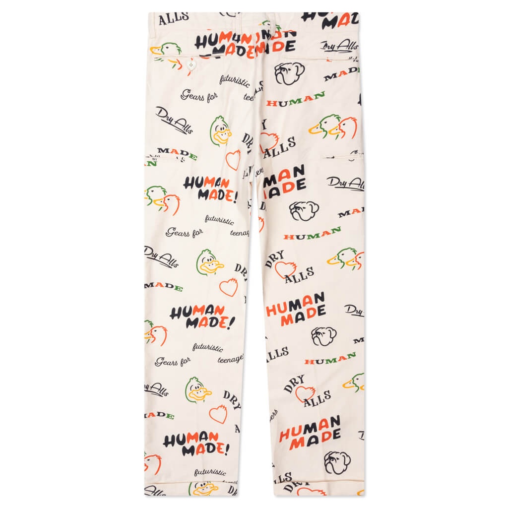 PRINTED CHINO PANTS - WHITE - 2