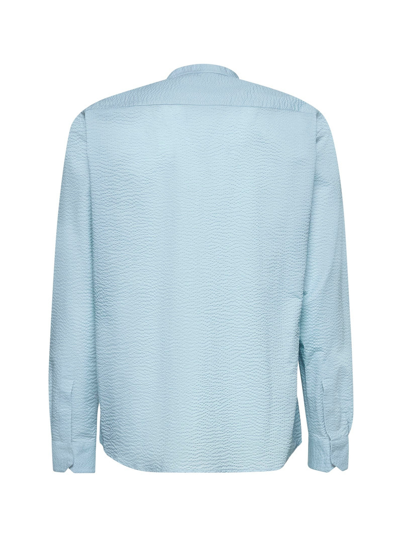 GIORGIO ARMANI Light blue seersucker cotton shirt outlook