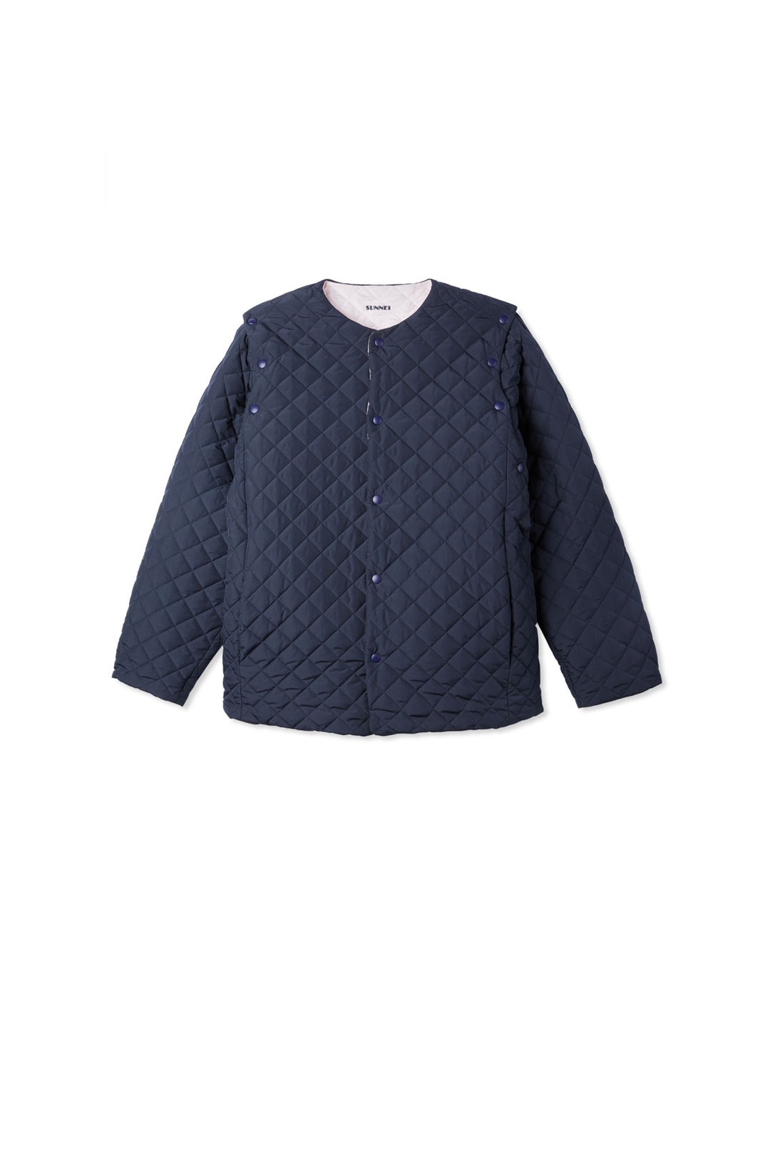 SHORT QUILTED JACKET / navy blue - 1