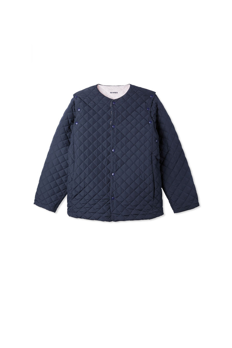 SHORT QUILTED JACKET / navy blue 1
