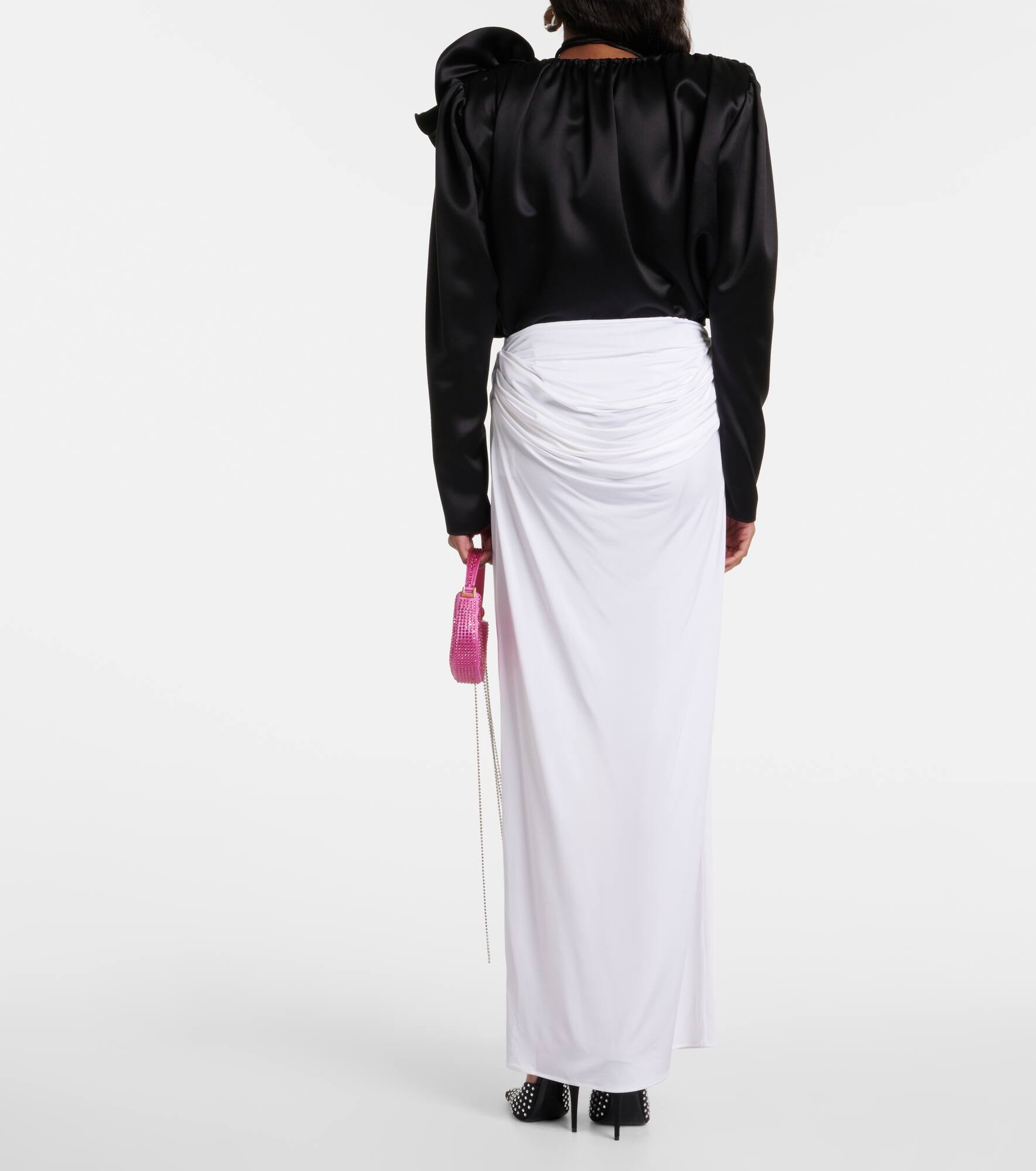 Draped jersey maxi skirt - 3