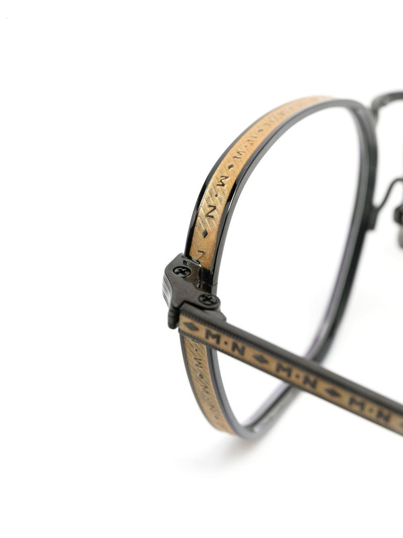 logo-engraved square-frame glasses 3