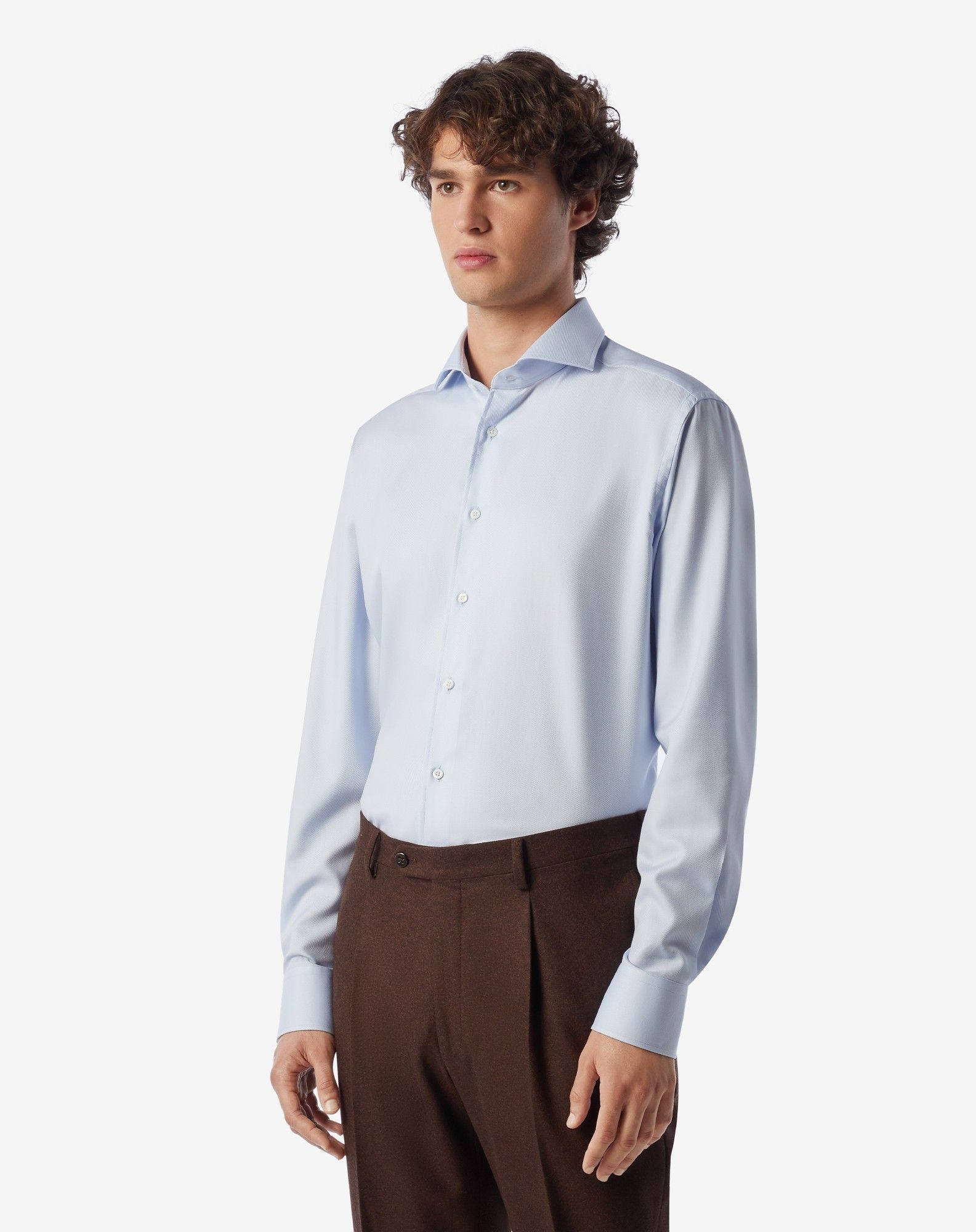 Light blue cotton twill shirt - 2
