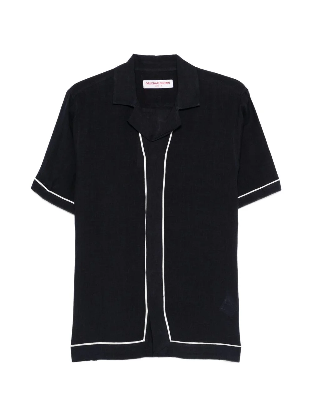 short-sleeve piped shirt - 1