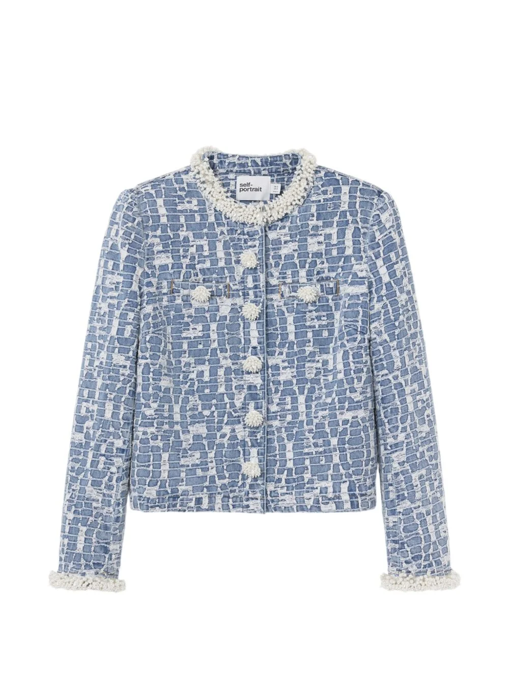 textured-finish denim jacket - 1