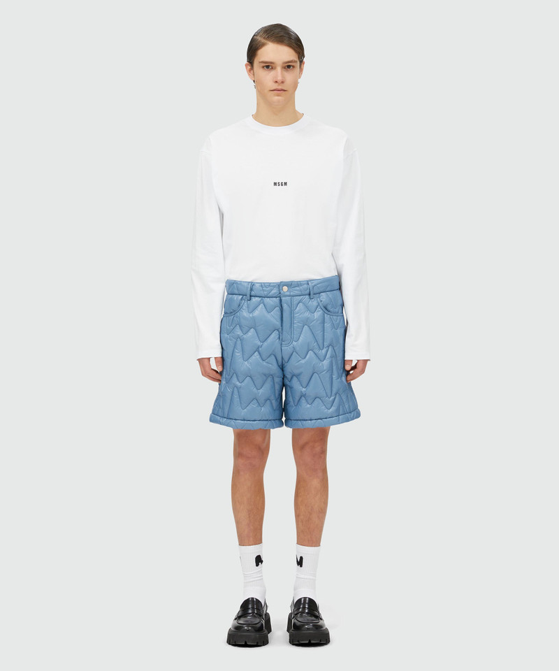 MSGM Sky blue "TheMwave" quilted pattern shorts outlook