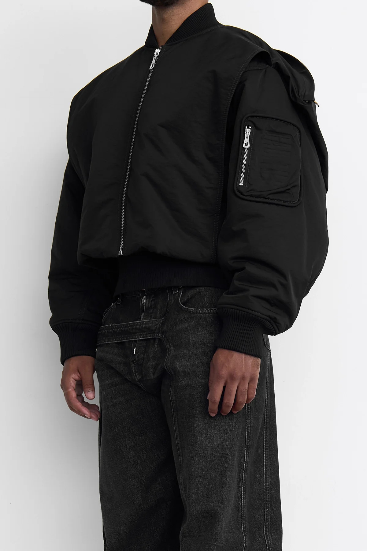 Jean Paul Gaultier 'The Hooded' Bomber Jacket Black - 5
