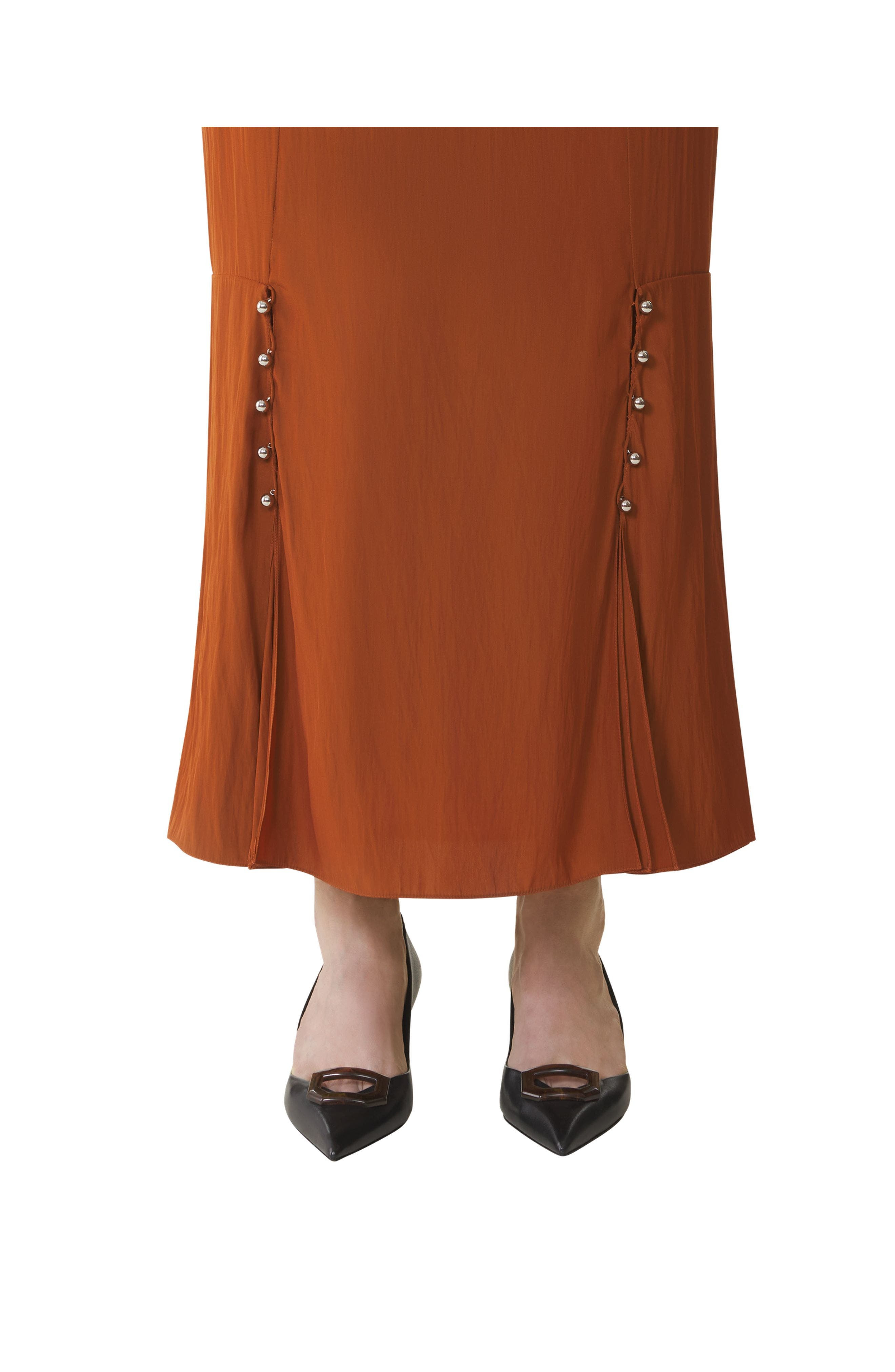 Lanvin Midi Skirt In Charmeuse in Chestnuts at Nordstrom - 5