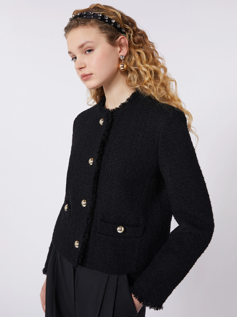 AGAMI Wool-blend crew-neck jacket - BLACK 5