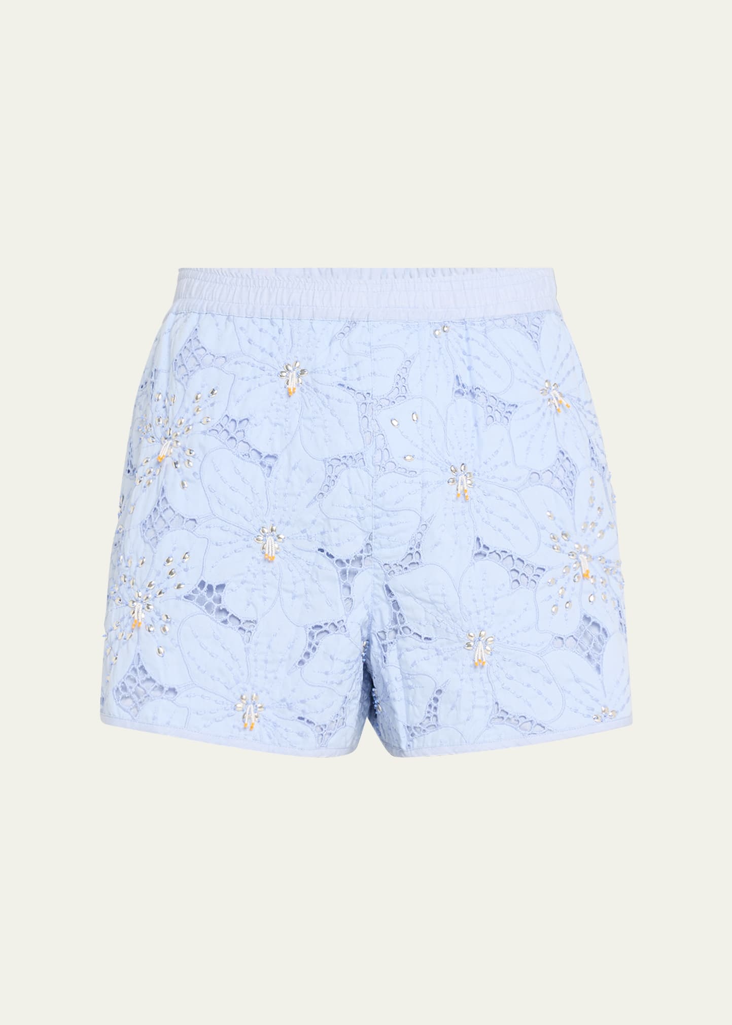Men's Embellished Floral Lace Running Shorts - 1
