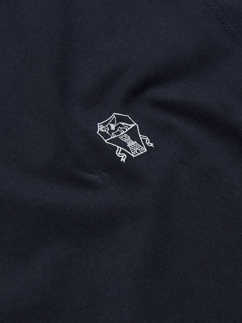 Layered Logo-Print Cotton-Jersey T-Shirt Blue 5