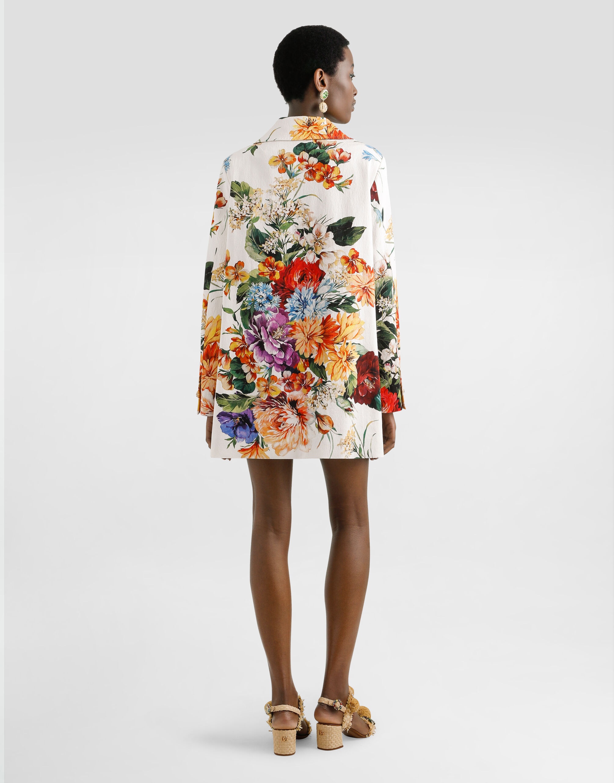 Flower bouquet-print mini skirt - 3