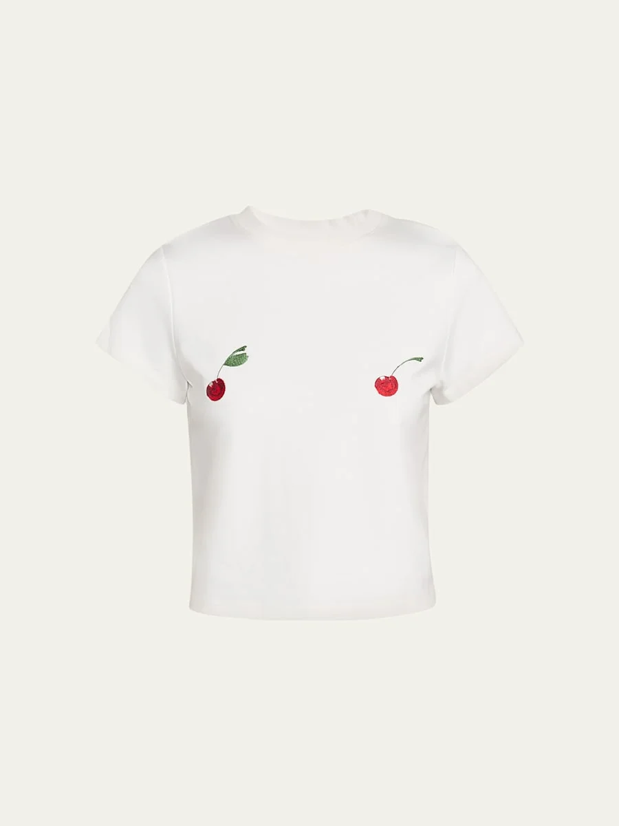 Cheeky Cherry Short-Sleeve Crop Tee - 1