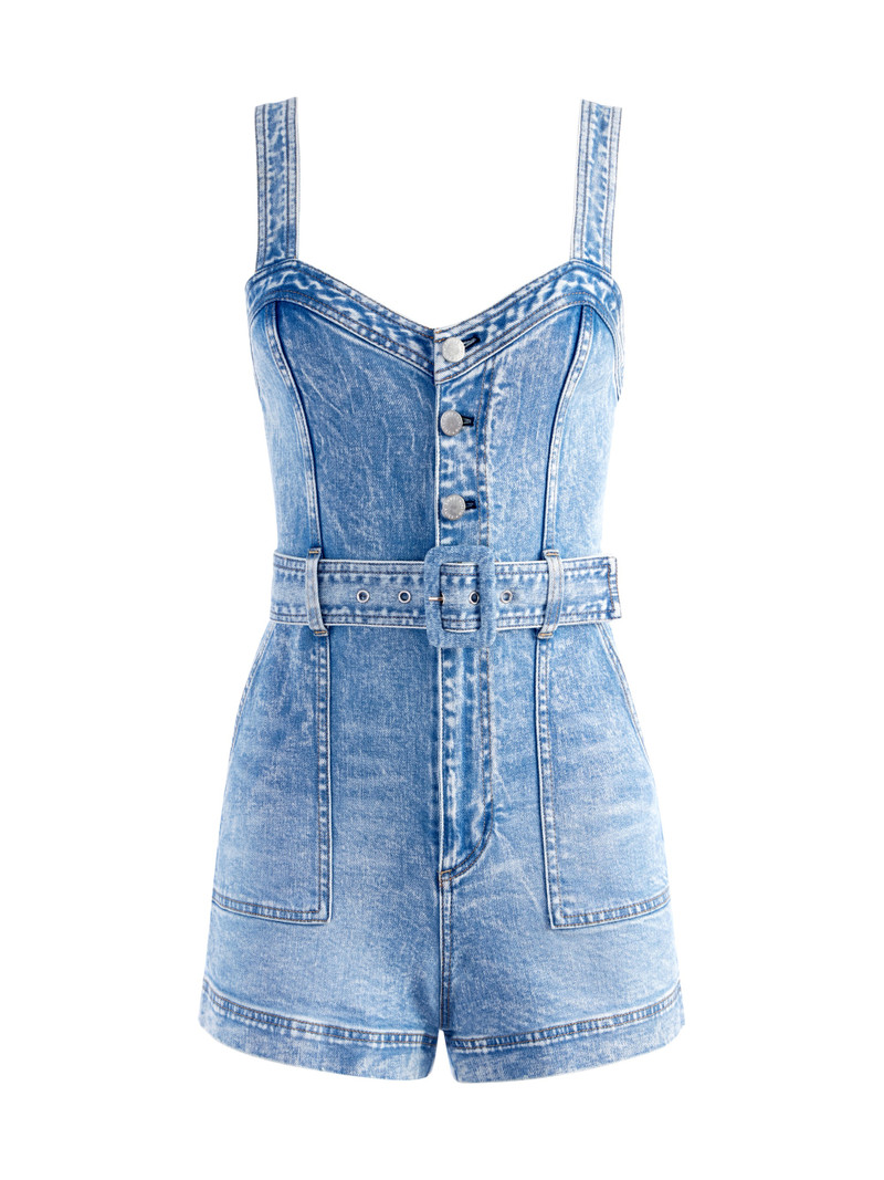 KEI SWEETHEART NECKLINE DENIM ROMPER 1