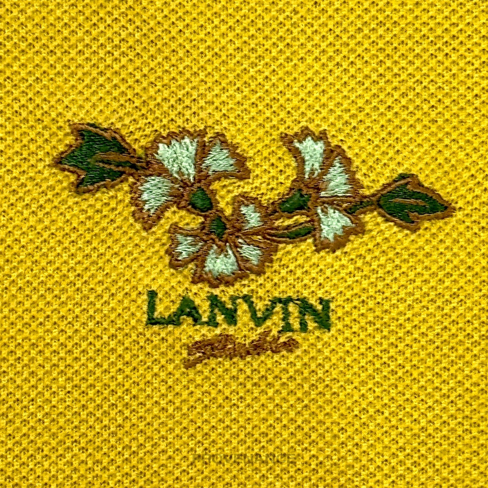 Lanvin Studio Polo Shirt Logo Floral - Golden Olive - 5