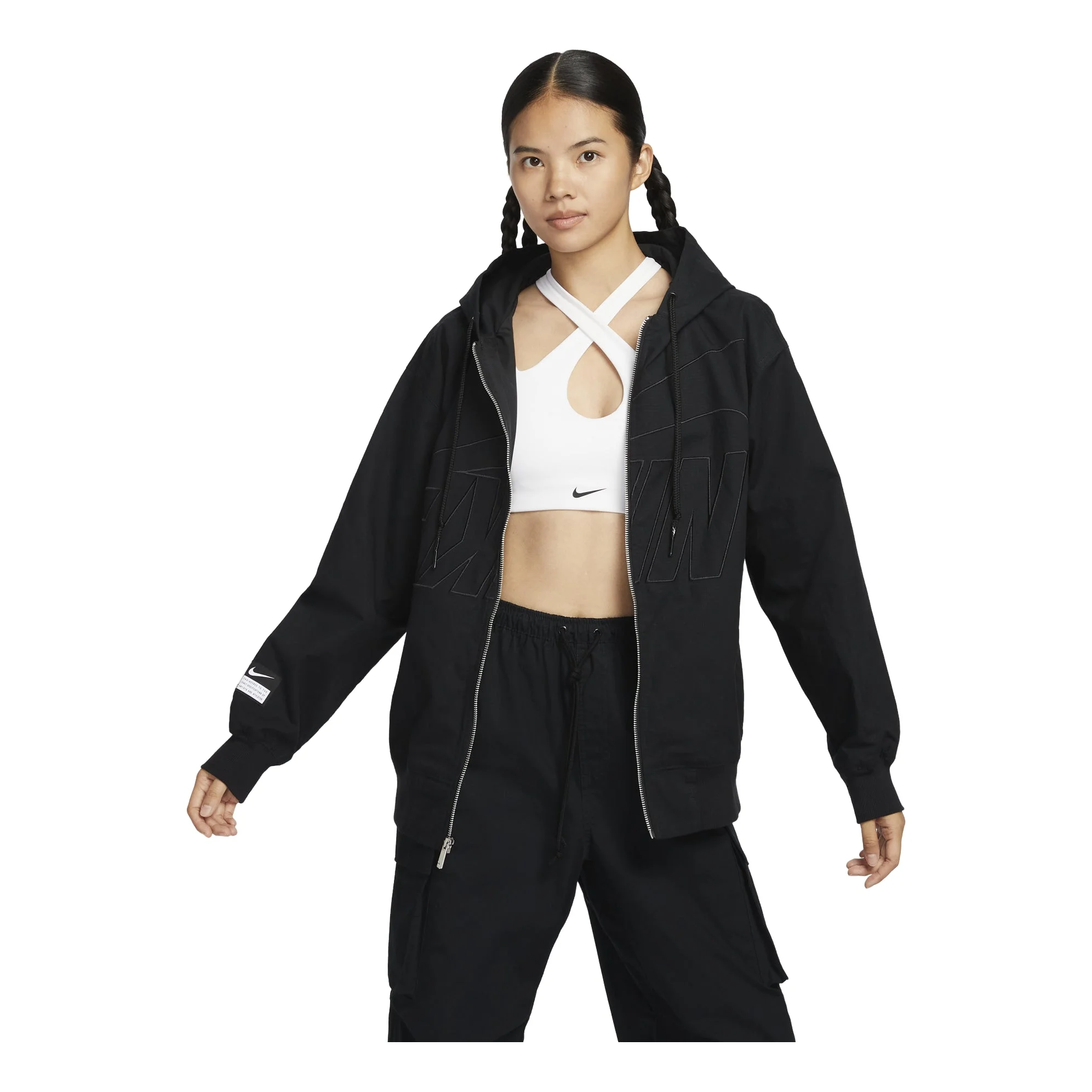 (WMNS) Nike Bis Swoosh Jacket 'Black' FV7775-010 - 1