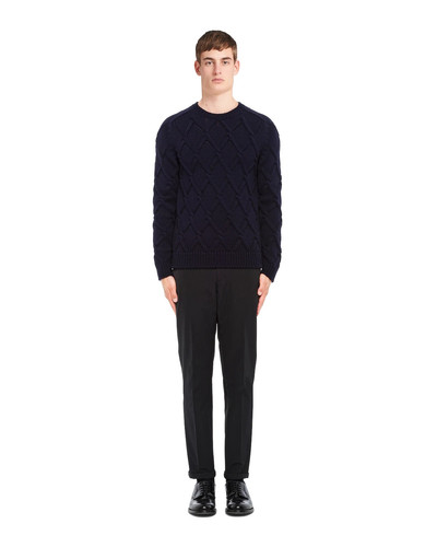 Prada Diamond cable-knit wool crew-neck sweater outlook