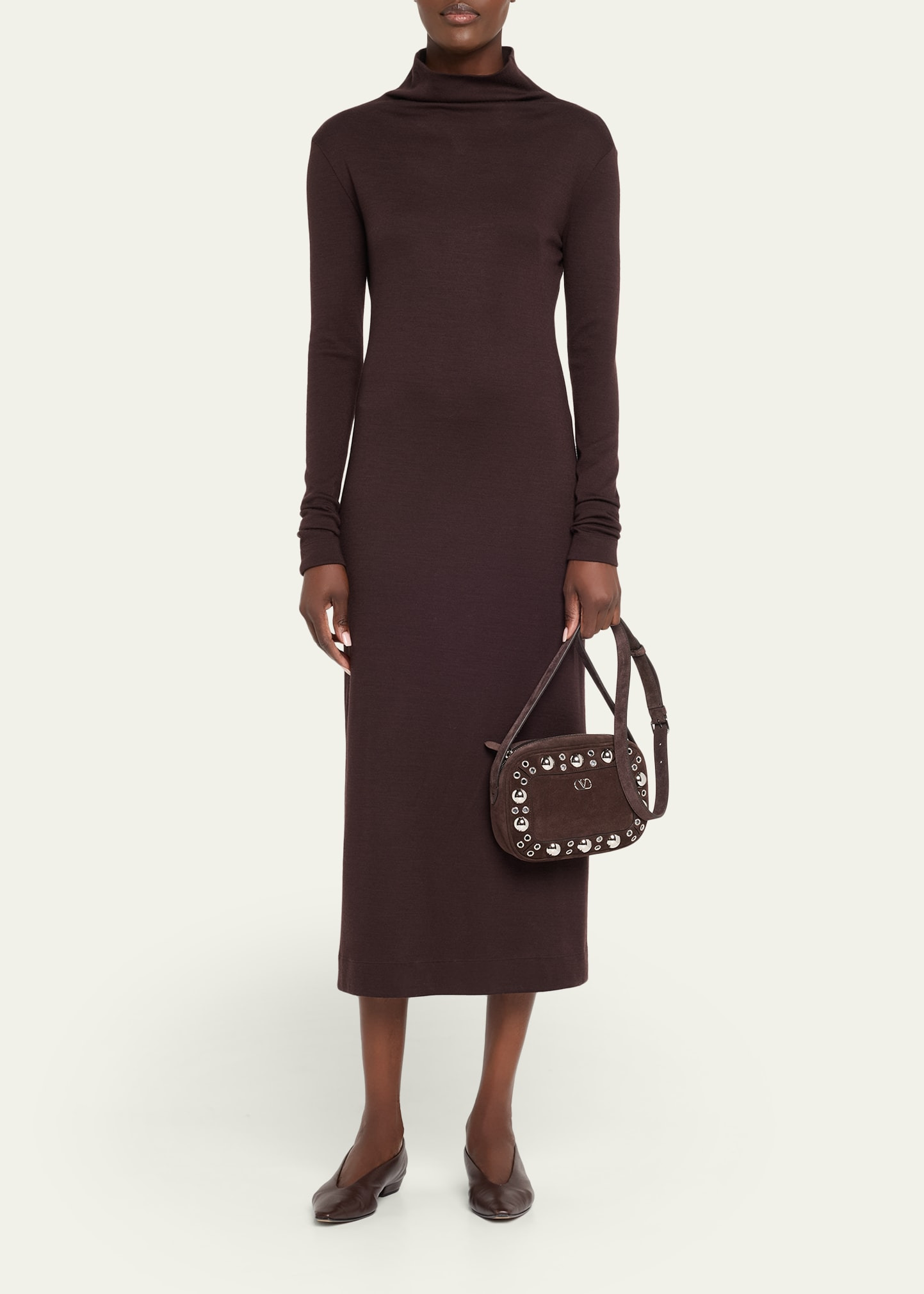 Nellcote Studded Suede Camera Crossbody Bag - 6