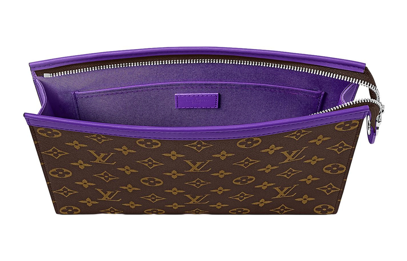 LOUIS VUITTON Pochette Voyage MM Monogram Macassar Canvas 'Violet' M82859 - 4