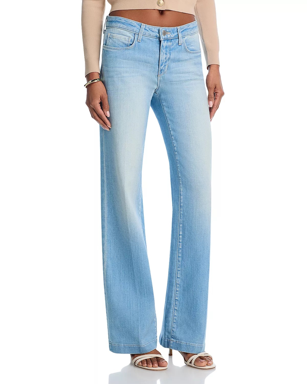 Joanne Mid Rise Wide Leg Jeans in Haven - 1