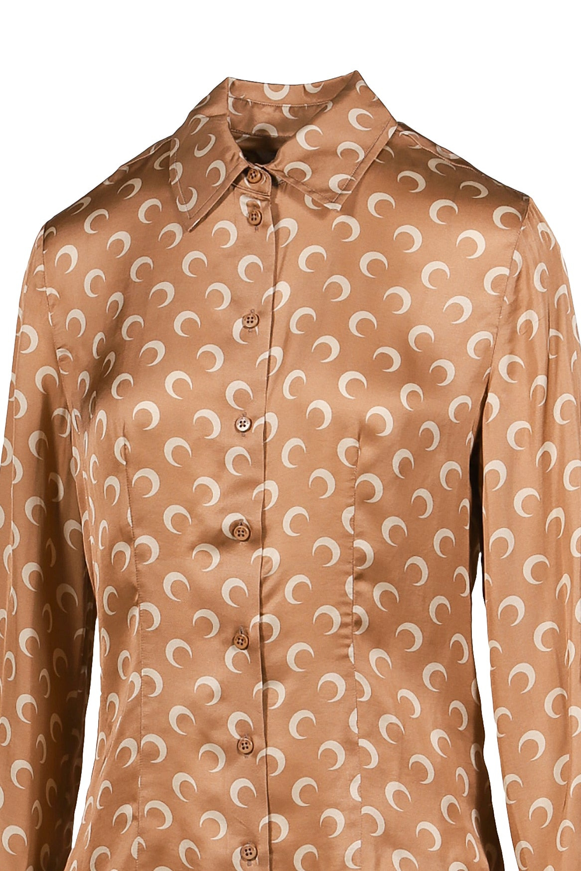MOON SATIN SHIRT BLOUSE / D CAMEL - 8