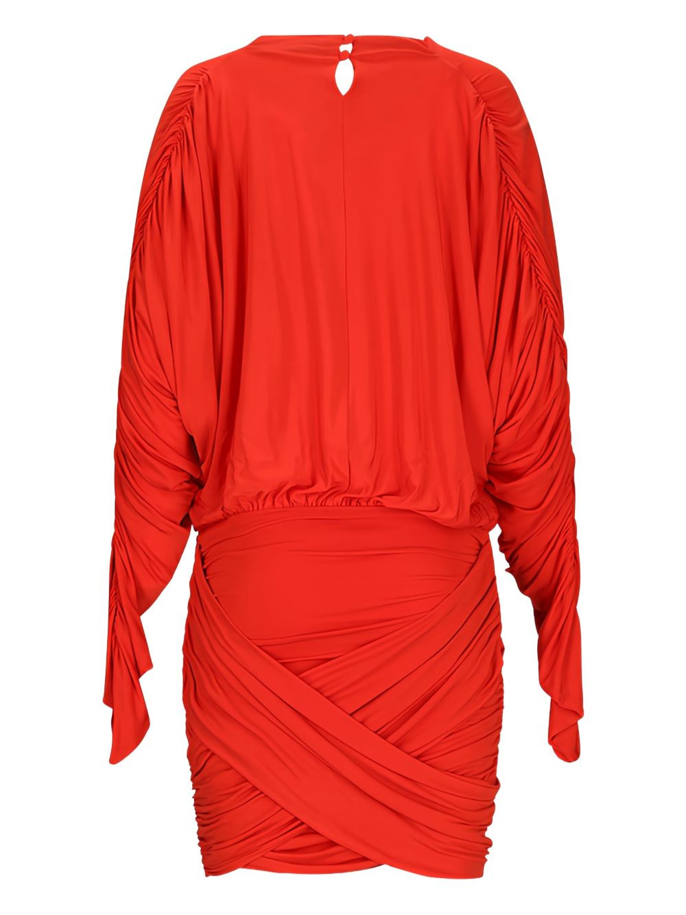 long-sleeve ruched mini dress - 2