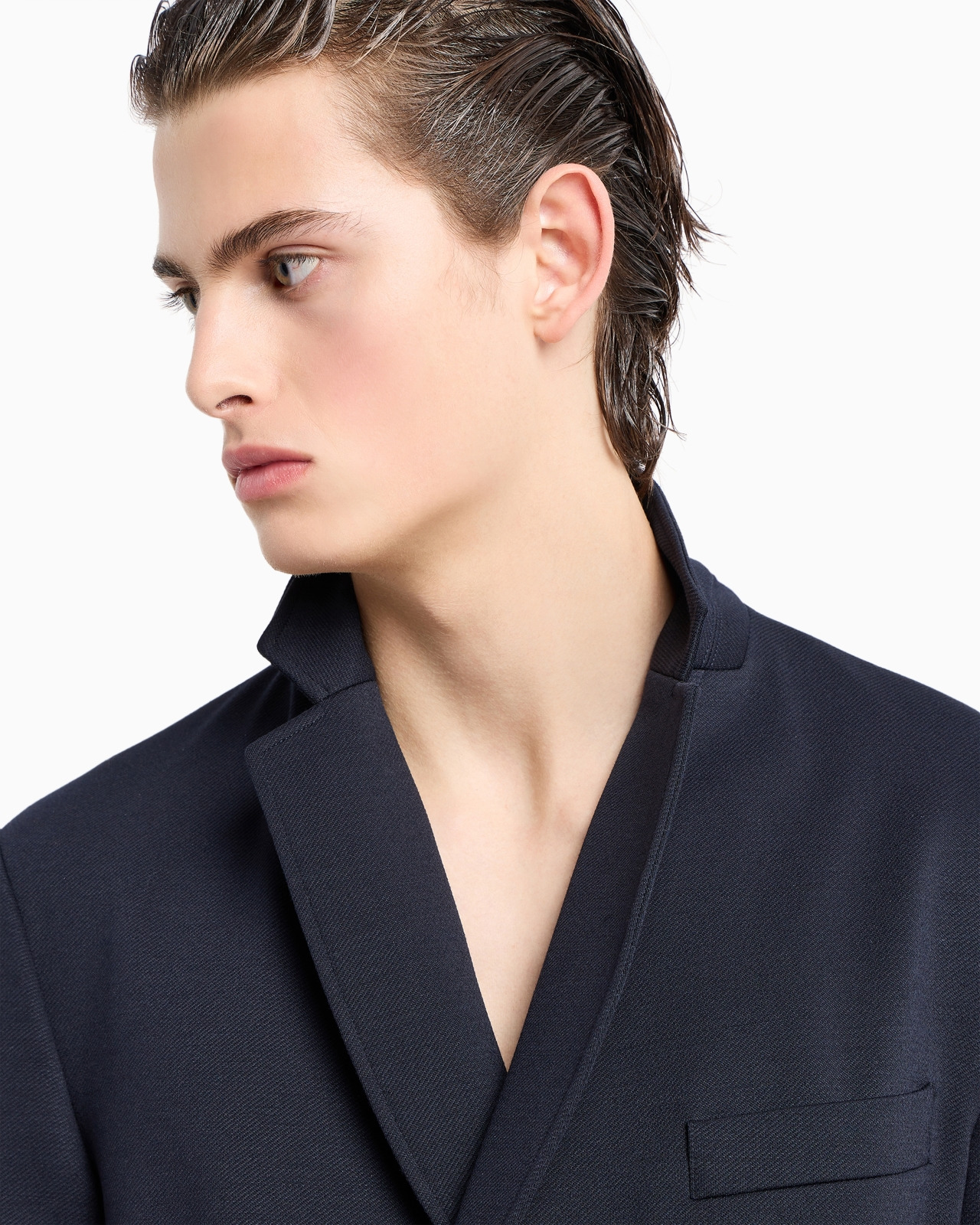 Double-breasted blazer in a soft wool-blend cloth with a nylon hood - 5