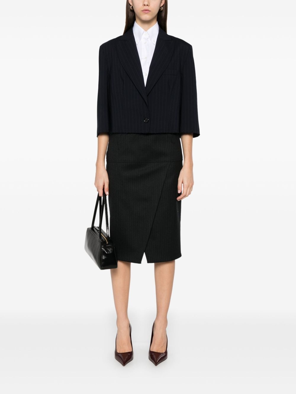 pinstripe skirt - 2