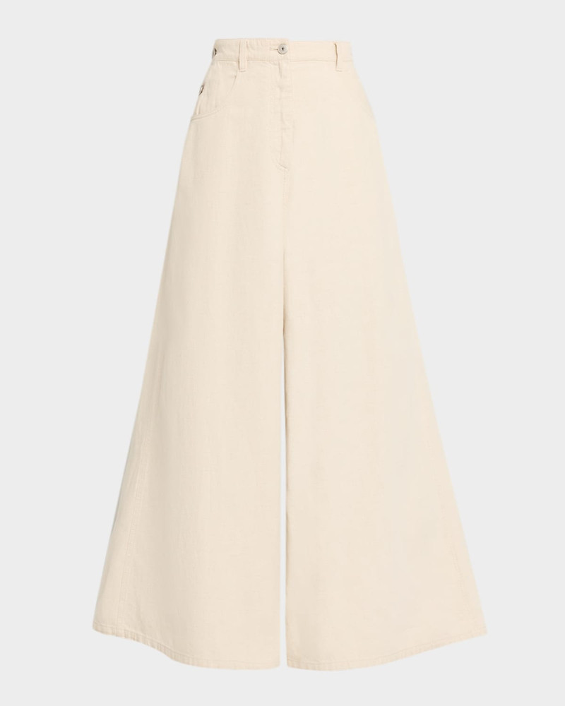 Garment Dyed Twill Maxi Wide-Leg Jeans 1