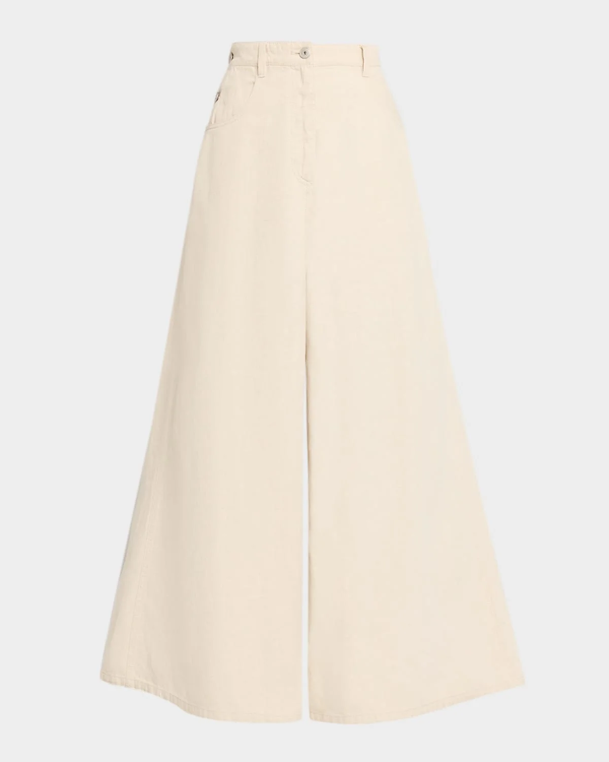Garment Dyed Twill Maxi Wide-Leg Jeans - 1