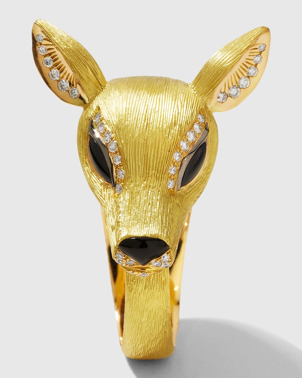 Nora the Doe 18K Yellow Gold Onyx, Sapphire, Diamond Ring - 4