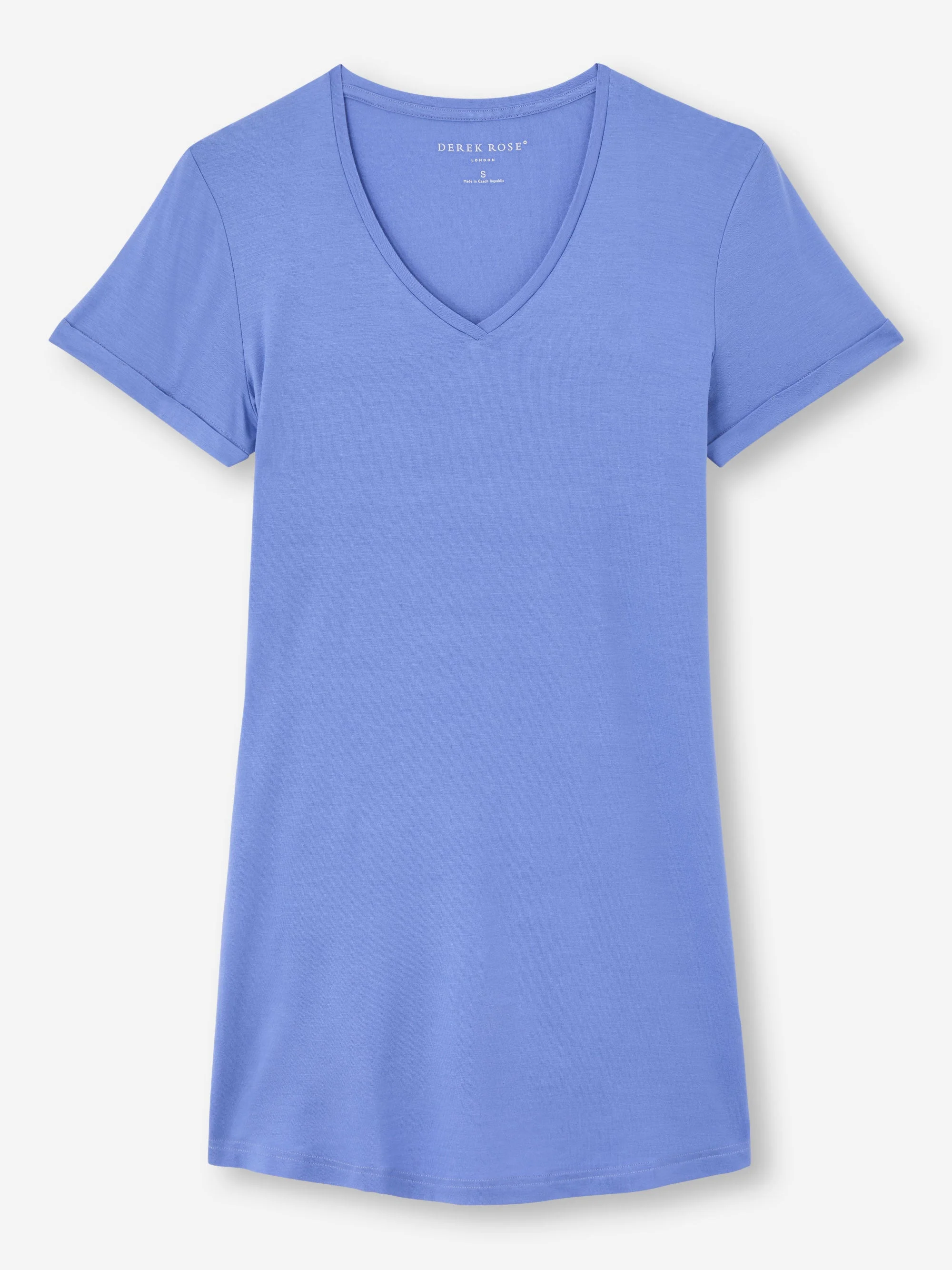 Women's V-Neck Sleep T-Shirt Lara Micro Modal Stretch Periwinkle - 1