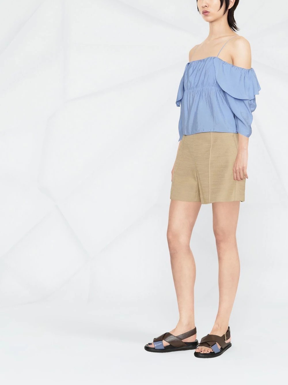 cold-shoulder ruffle blouse - 3