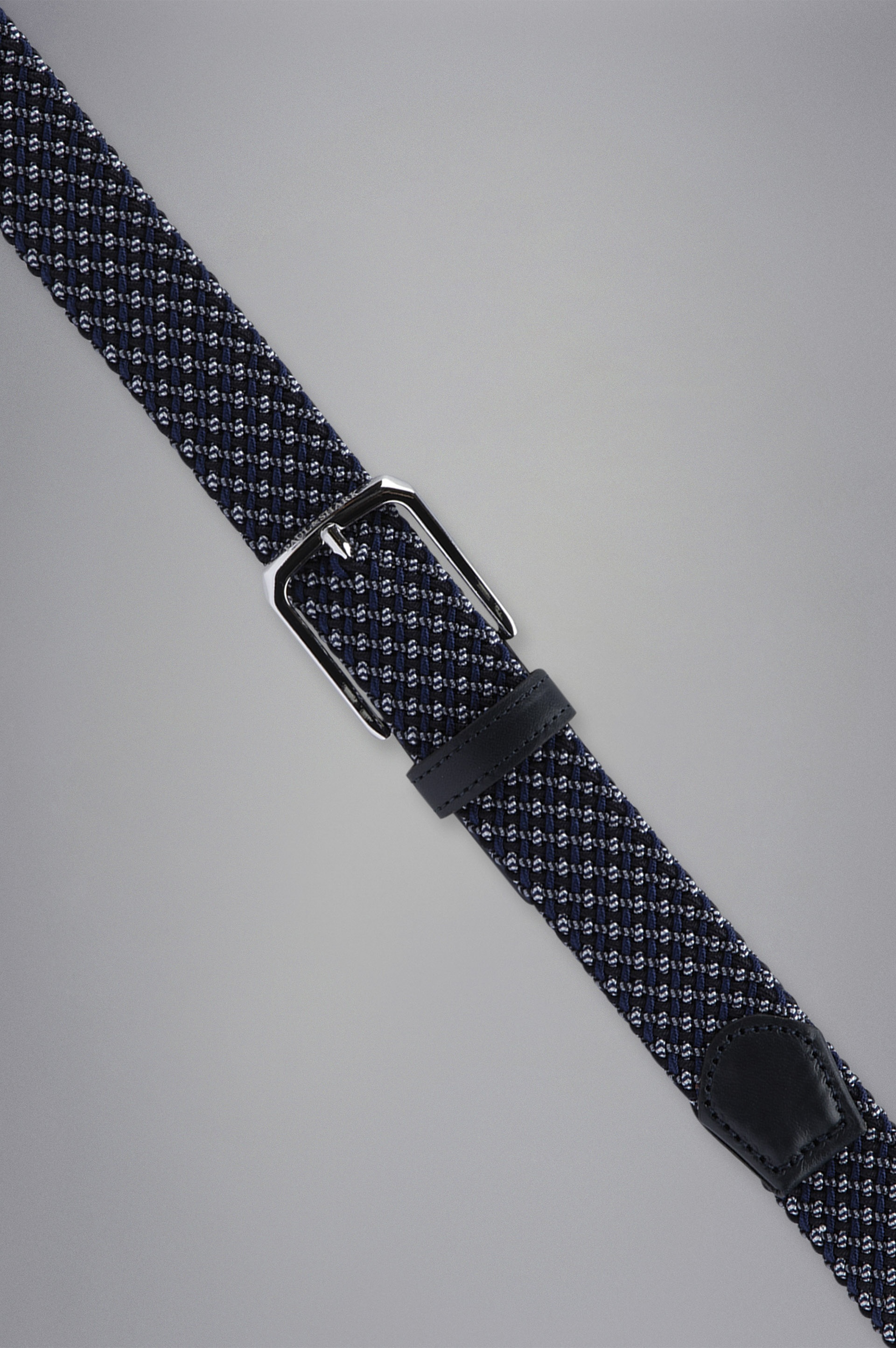 LEATHER TRIMMED WOVEN ELASTIC BELT - 2