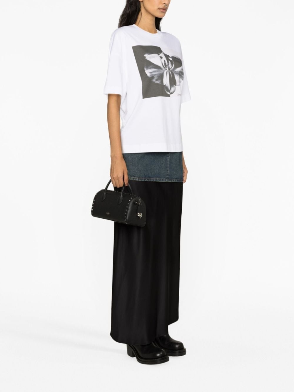 Tシャツ・カットソー Alexander Mcqueen Photographic Orchid T-Shirt Alexander McQueen Photographic Orchid-print T-shirt | REVERSIBLE
