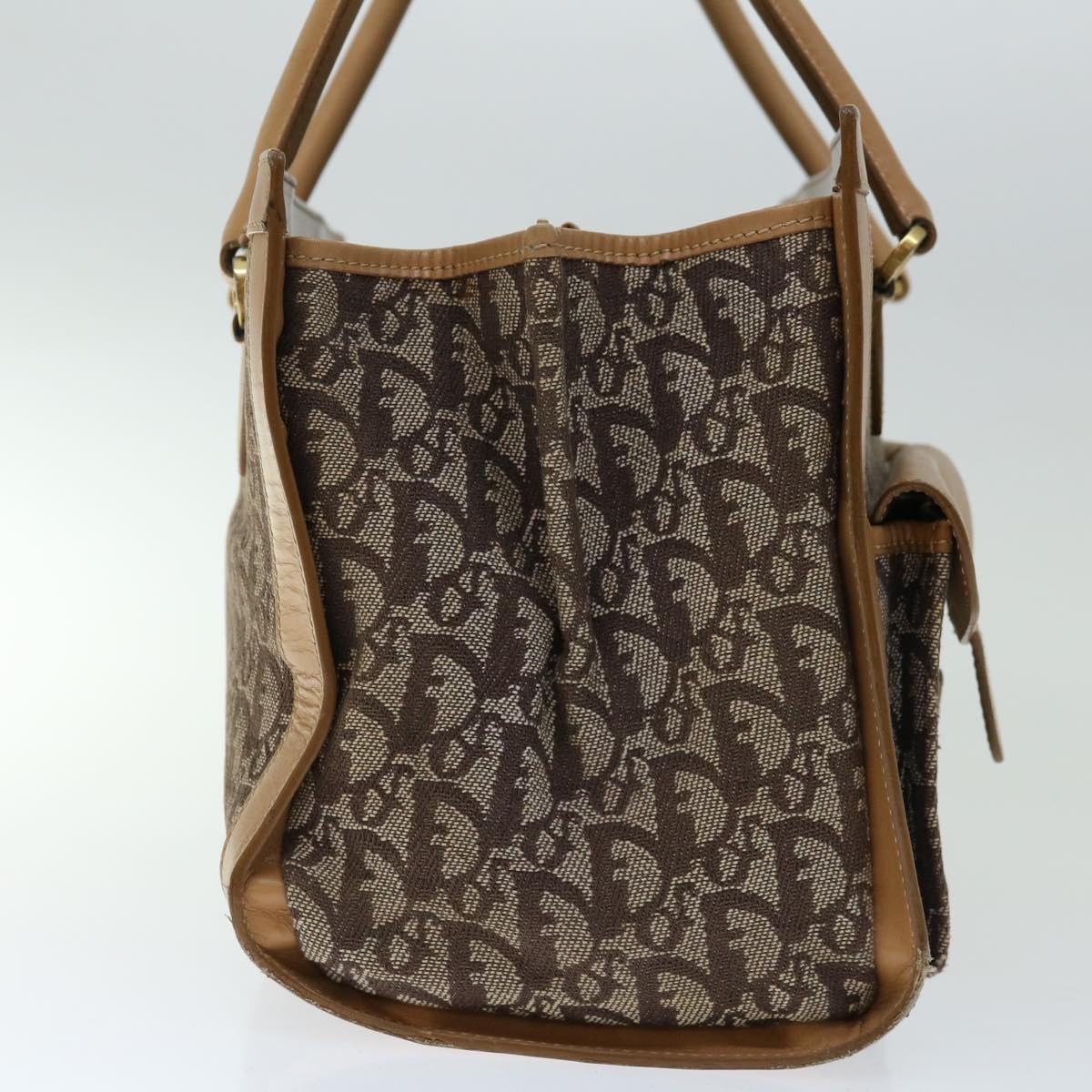 DIOR Trotter Canvas Hand Bag Beige - 3