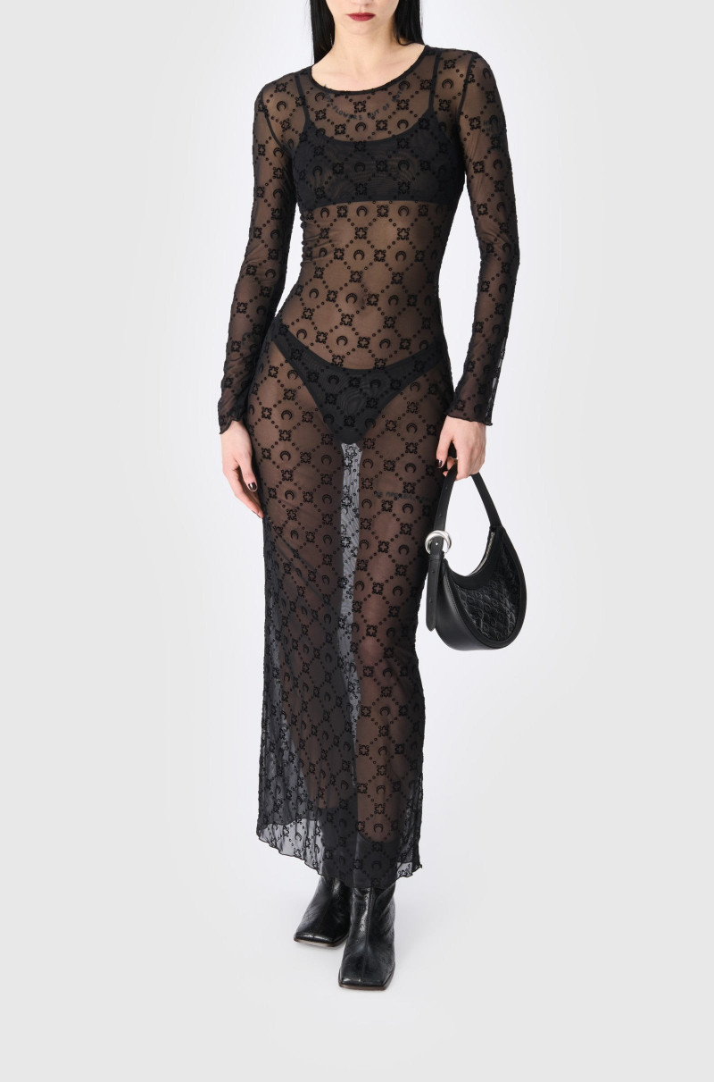 Marine Serre Moonogram Mesh Flock Long Dress outlook