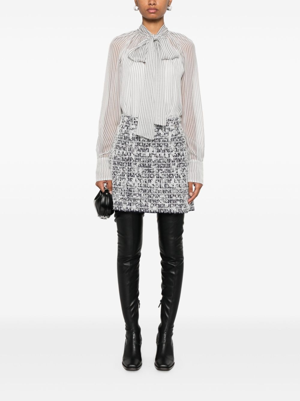 gathered-tie silk blouse - 2