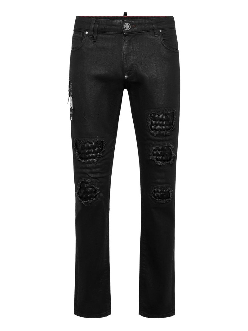 distressed slim-fit jeans 1
