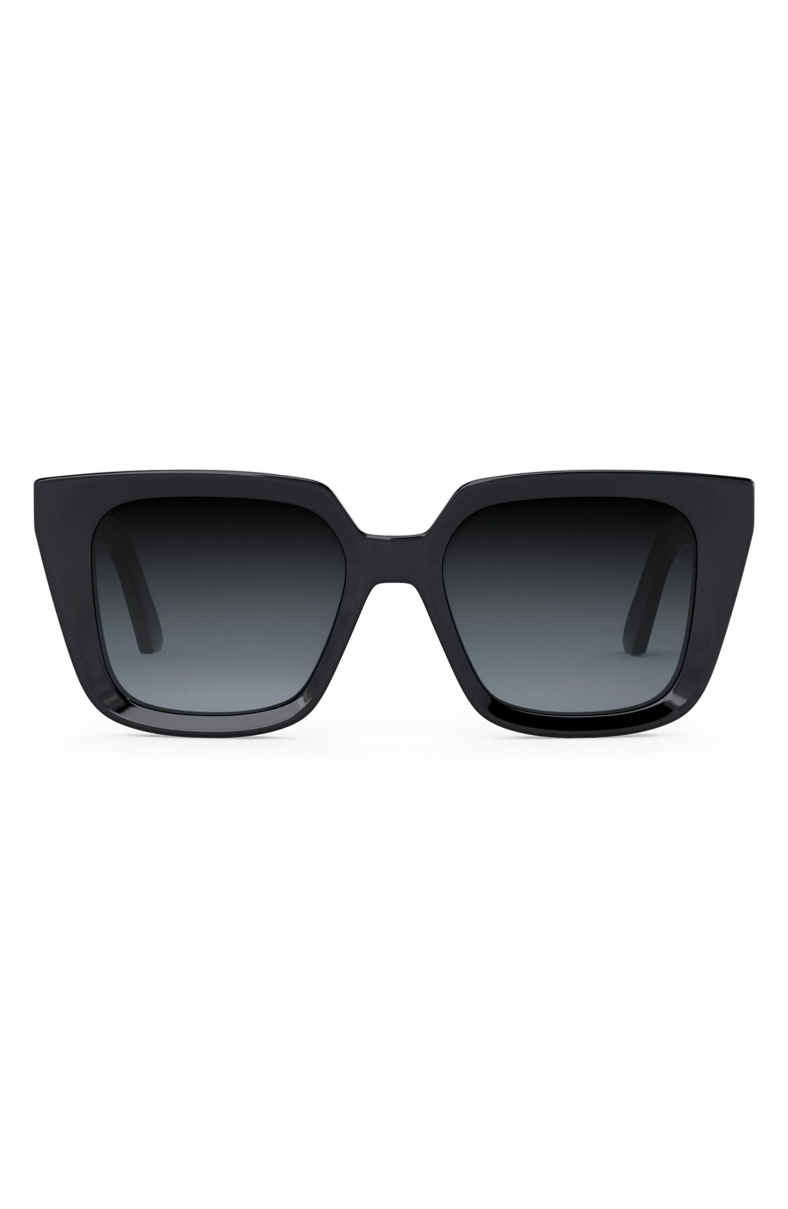 'DiorMidnight S1I 53mm Square Sunglasses in Shiny Black /Gradient Smoke at Nordstrom - 1