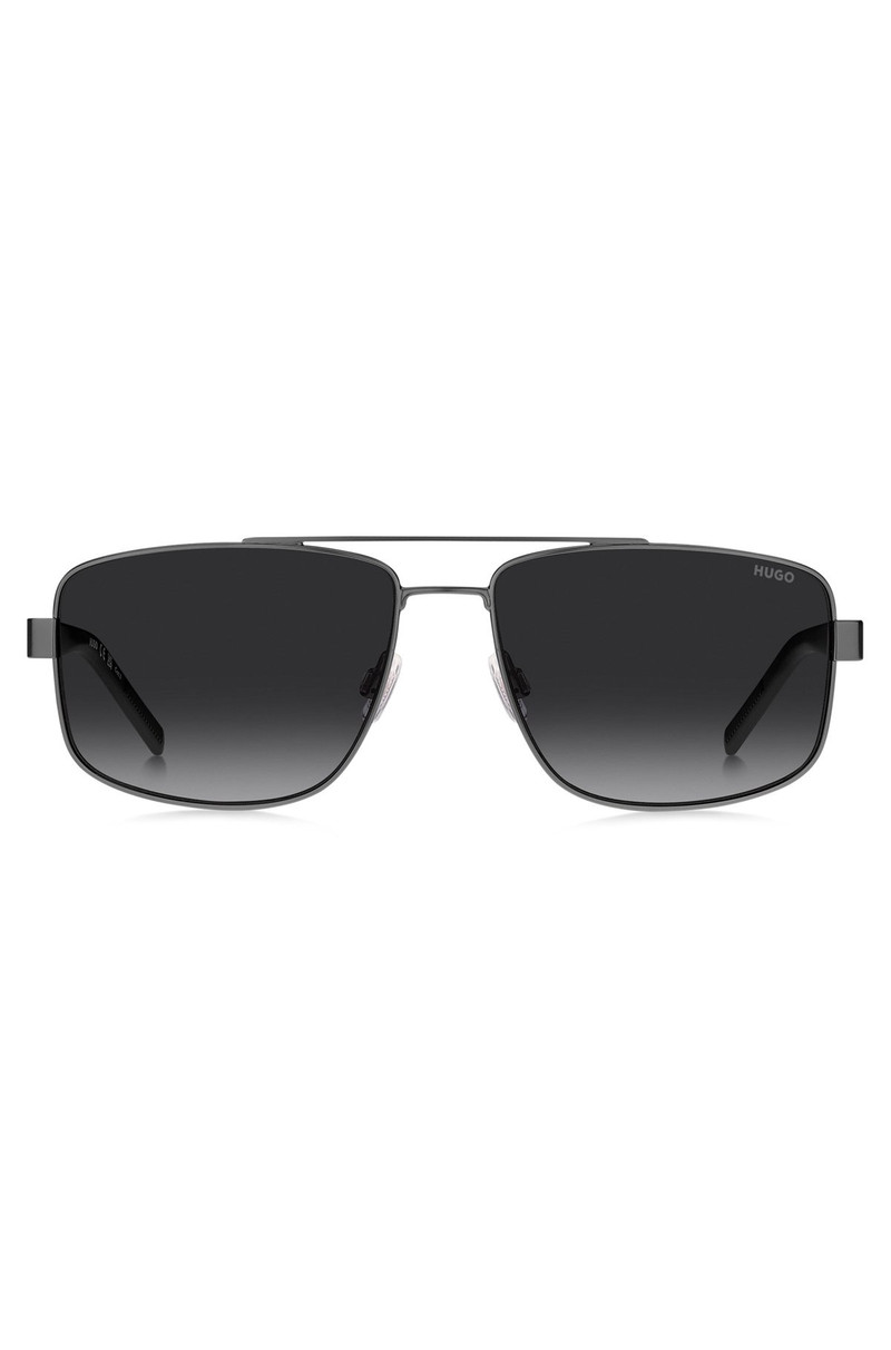 DOUBLE-BRIDGE SUNGLASSES IN GRAY AND BLACK 3