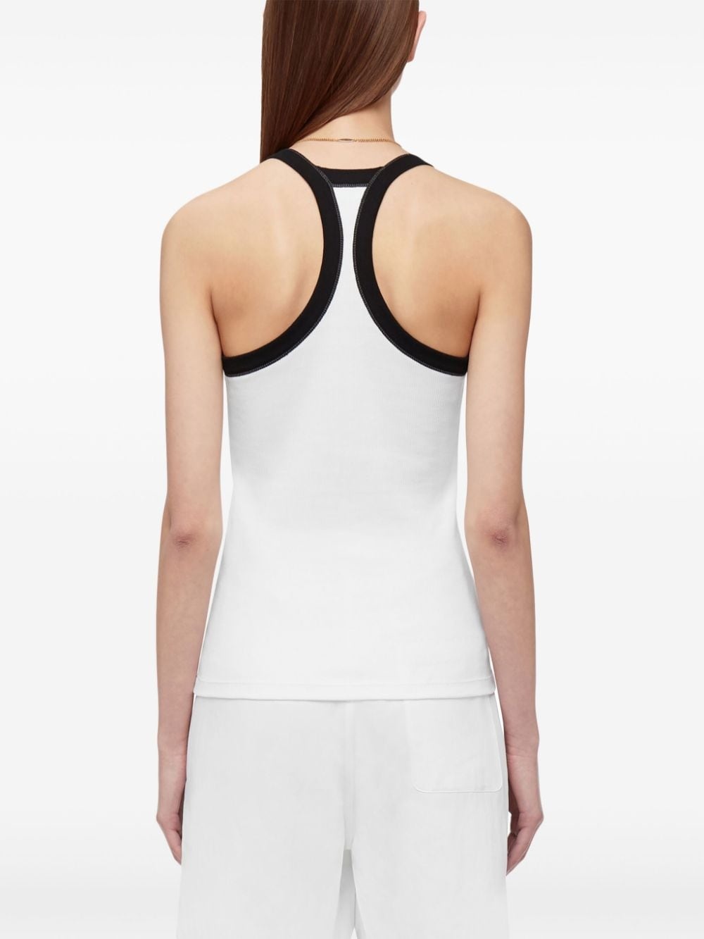 logo-embroidered cotton tank top - 4