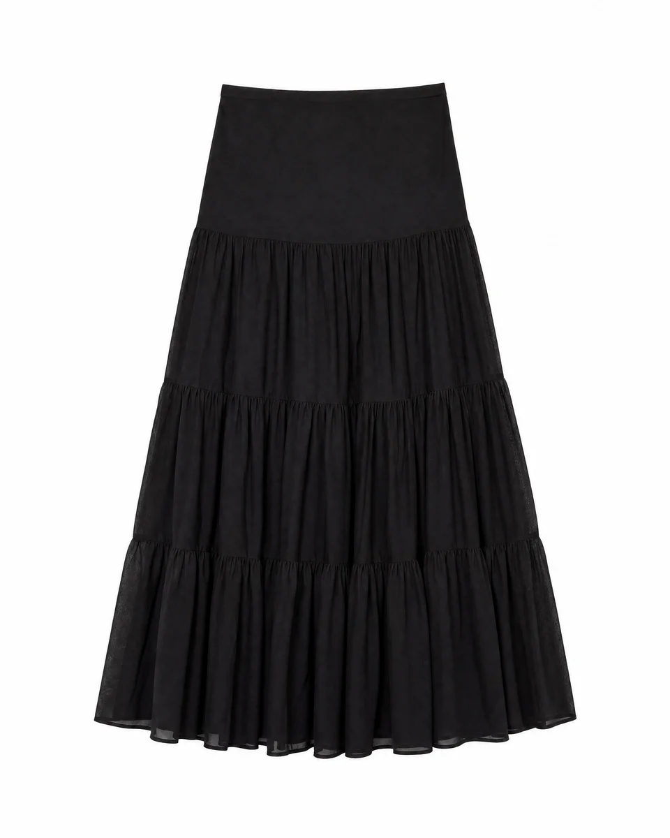 LONG BLACK SKIRT - 1
