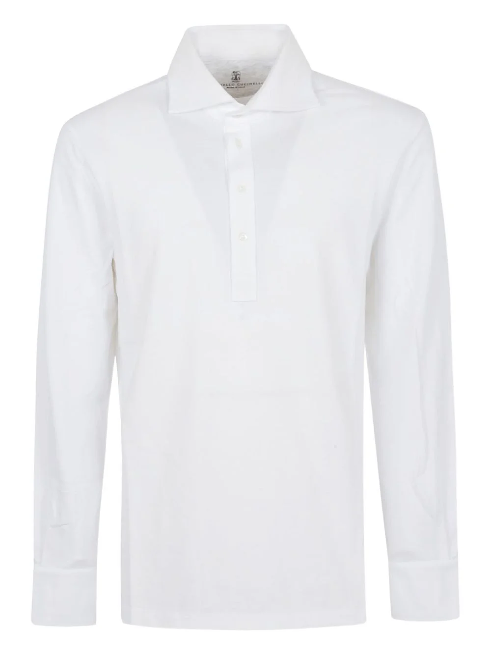 long-sleeved cotton polo shirt - 1