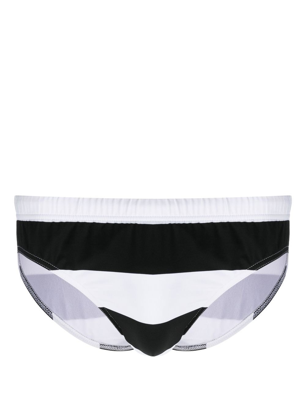 striped logo-print swim trunks - 1