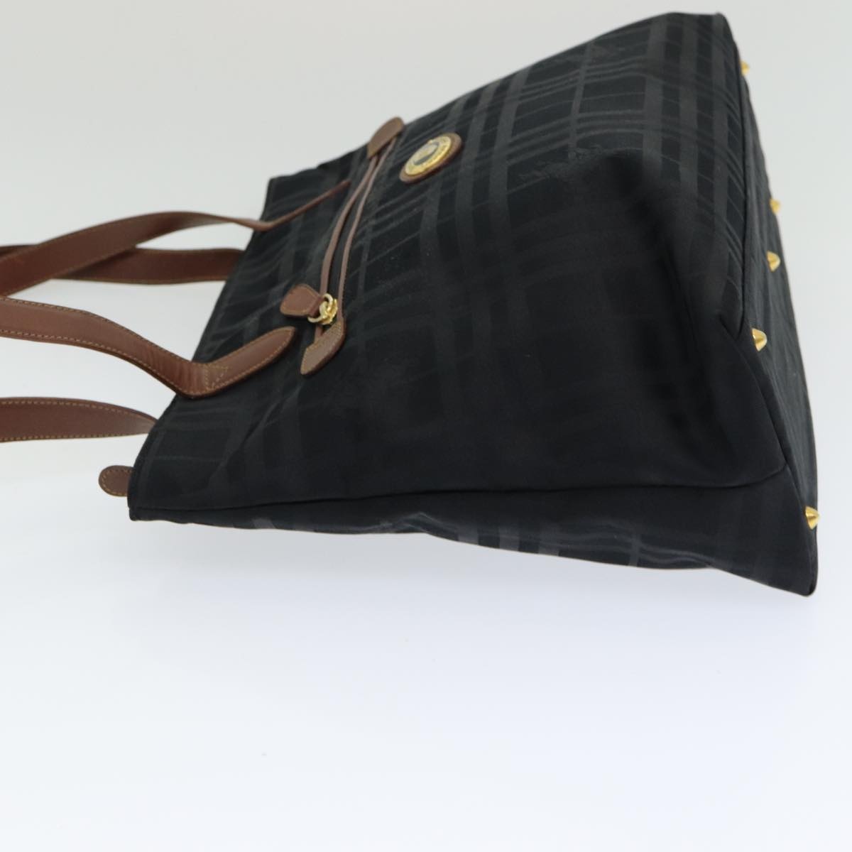 Burberry Nova Check Tote Bag Canvas Leather Black - 4