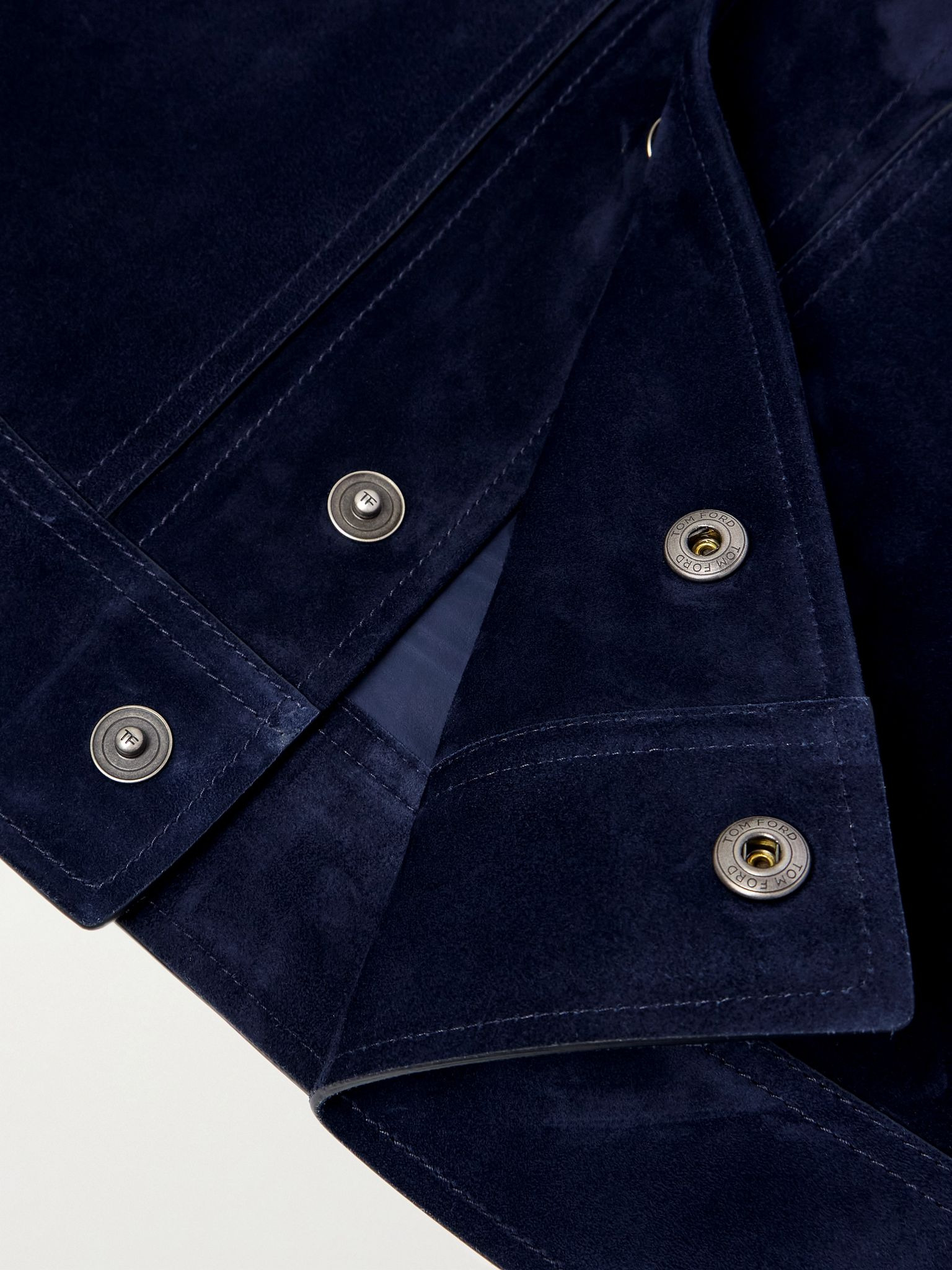 Slim-Fit Suede Jacket Blue - 6