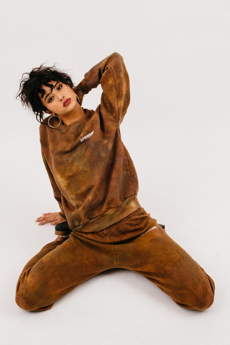 SPRWMN ARMY MARBLE COTTON TINY LOGO SWEATSHIRT outlook