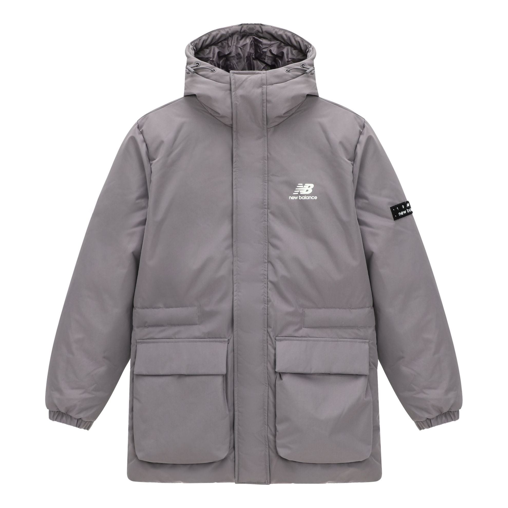 New Balance Windproof Long Down Jacket 'Grey' AMJ23341-ZNC - 2
