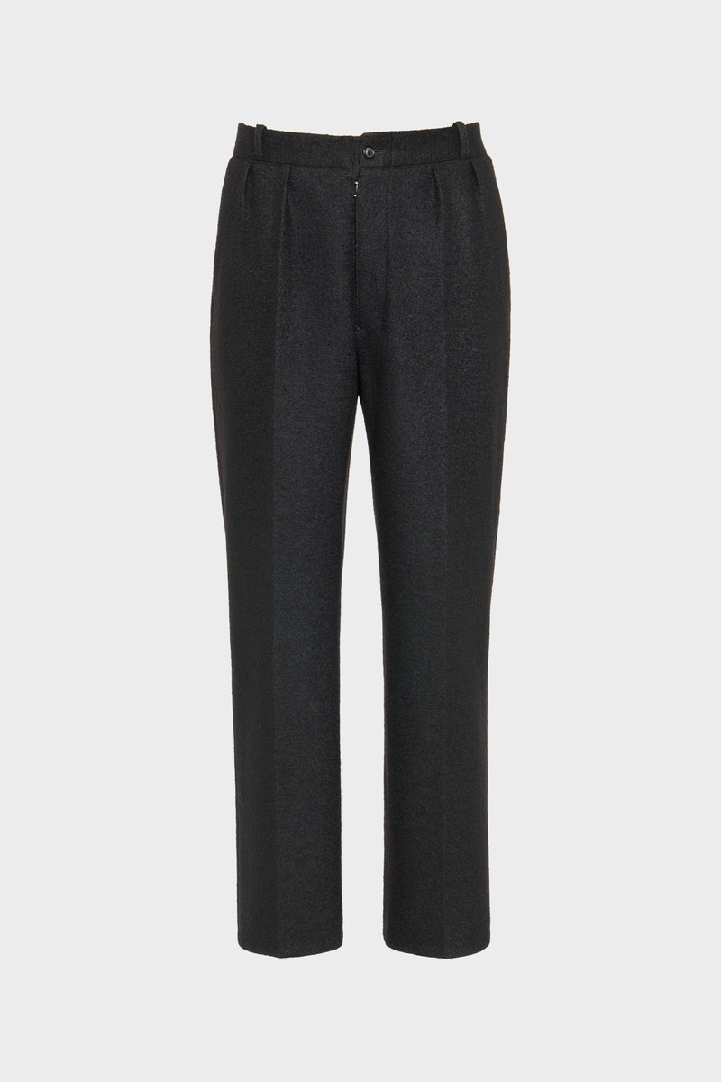 Felted Wool Straight-Leg Trousers 1